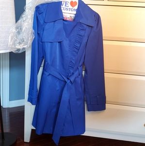 JESSICA SIMPSON RUFFLE FIT + FLARE SHORT COAT, M